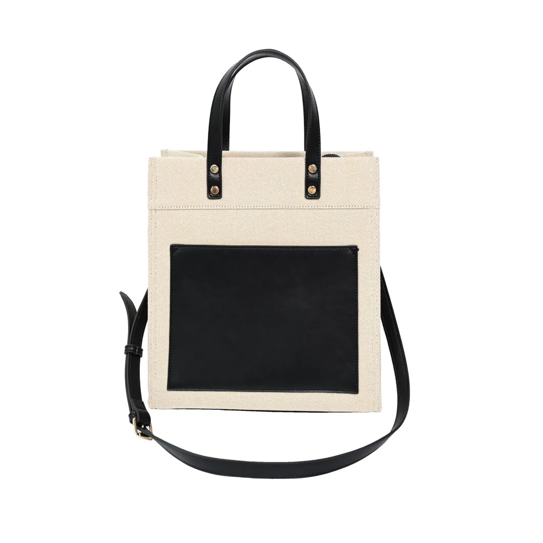 Timeless Black & White Color-Block Handbag with Trendy Elegance for Modern Women
