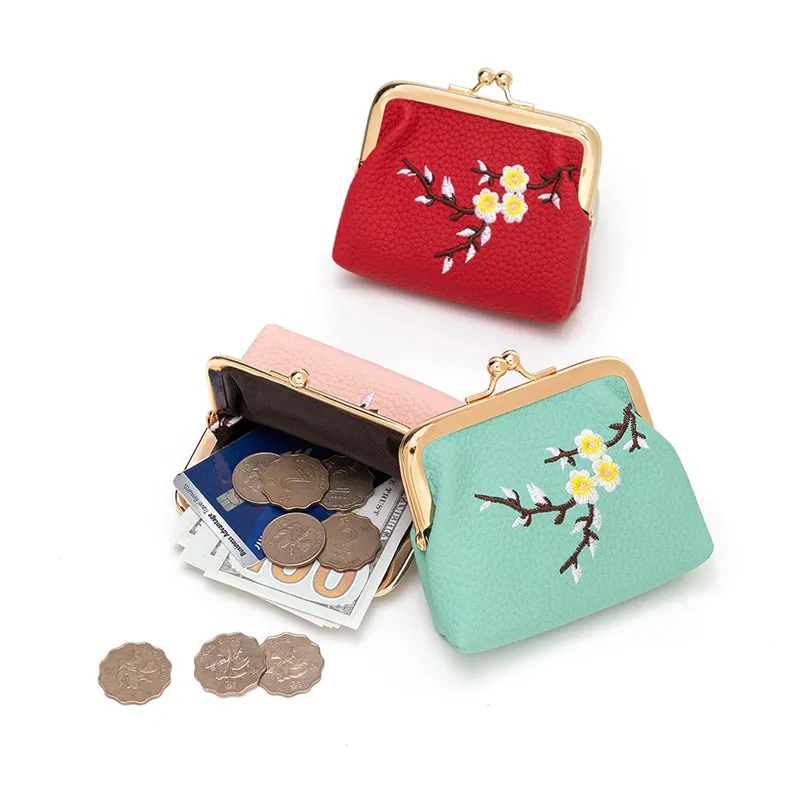Elegant Retro Floral Design Ladies′ Coin Purse and Wallet in Vibrant Colors