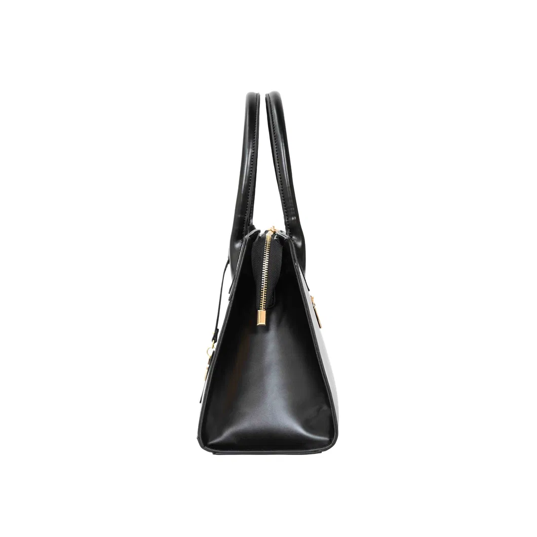 Stylish off-Black Spliced Women′s Tote Bag Featuring a Minimalist Design