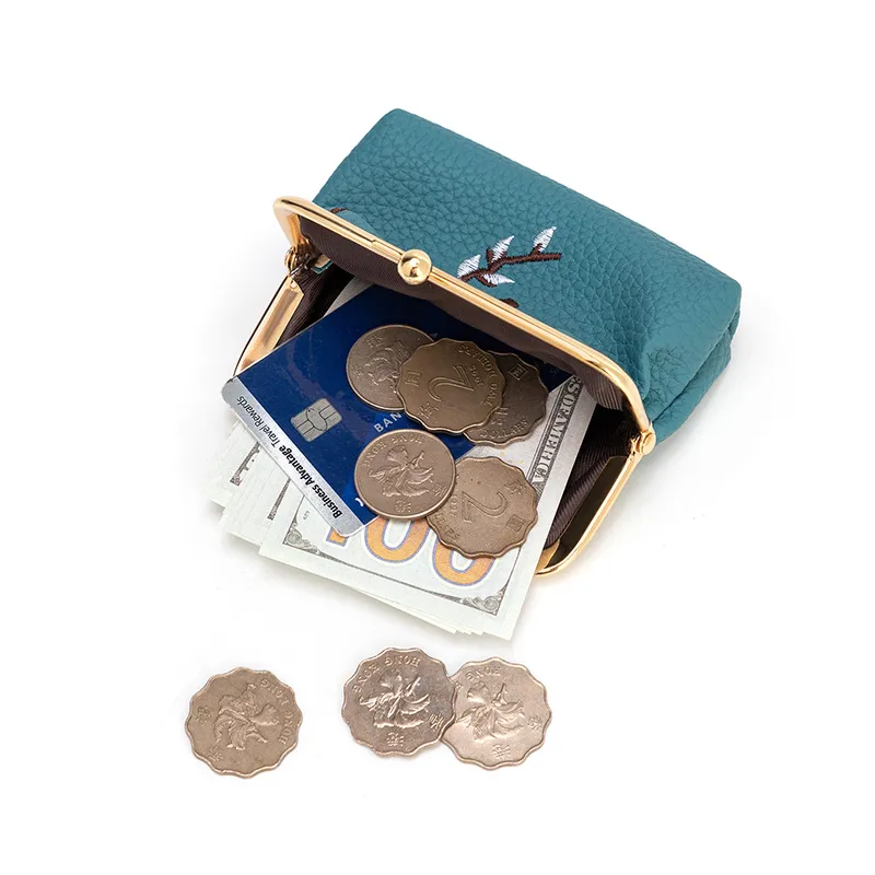 Elegant Retro Floral Design Ladies′ Coin Purse and Wallet in Vibrant Colors