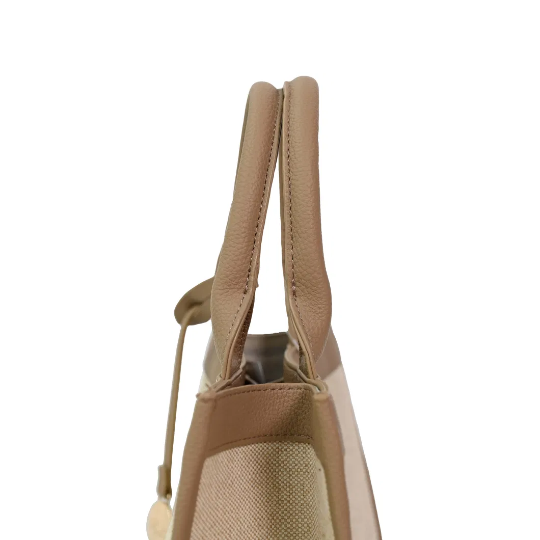 Chic Women′s Tote Bag with Elegant Brown Accents for Shopping