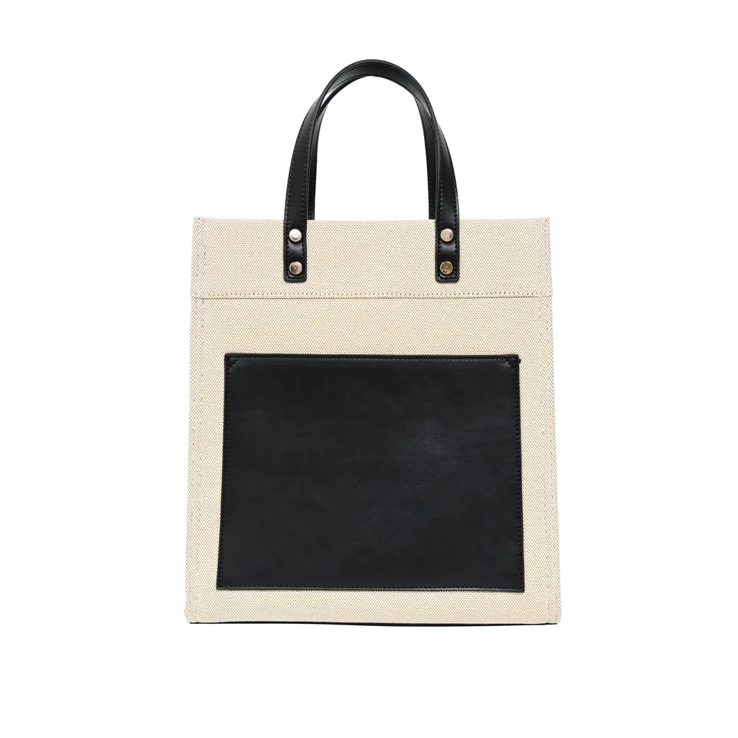 Timeless Black & White Color-Block Handbag with Trendy Elegance for Modern Women