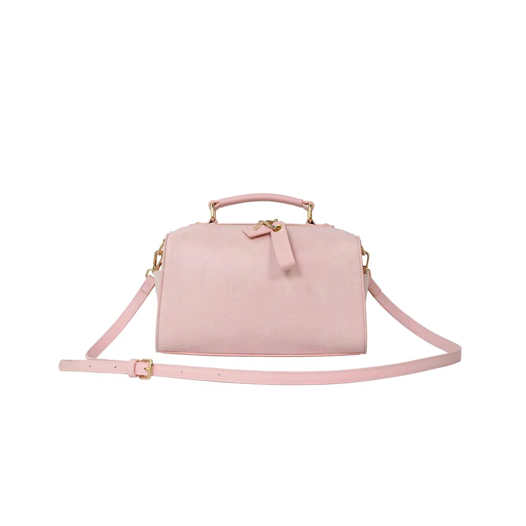 The Pink Essential: PU Handbag with a Fashion-Forward Shoulder Strap
