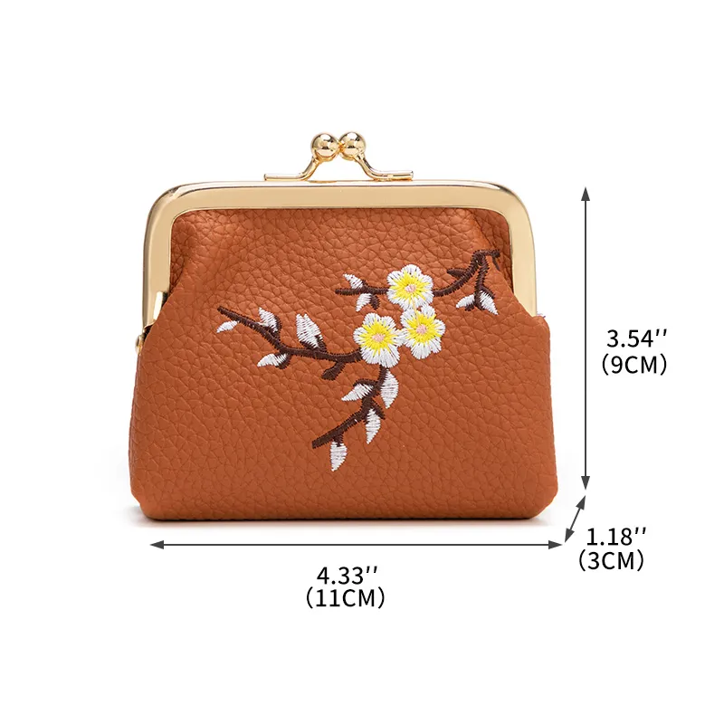 Elegant Retro Floral Design Ladies′ Coin Purse and Wallet in Vibrant Colors