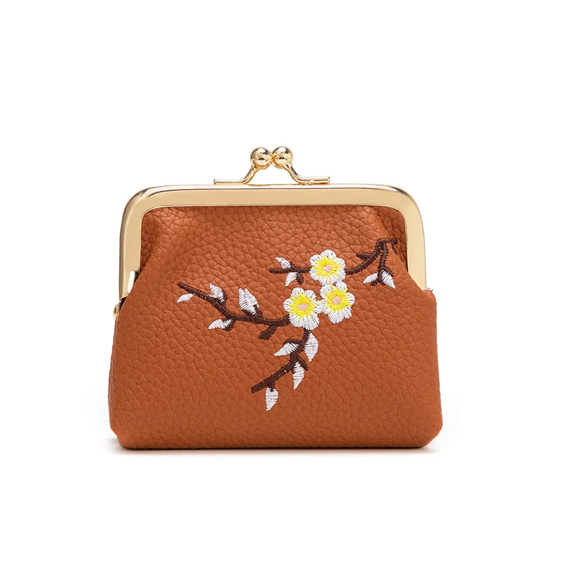 Elegant Retro Floral Design Ladies′ Coin Purse and Wallet in Vibrant Colors
