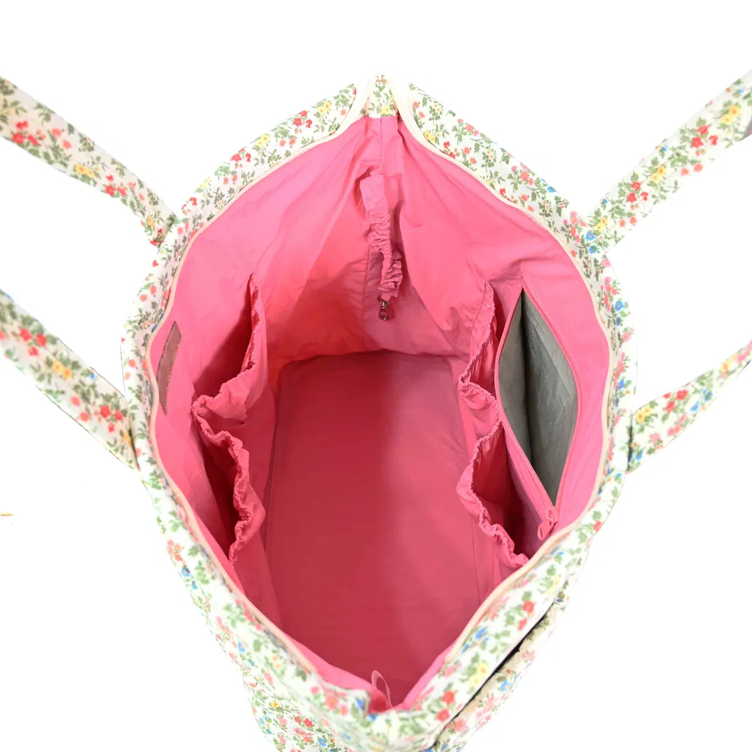 Chic Eco-Friendly Floral Handbag Set with Travel Companion