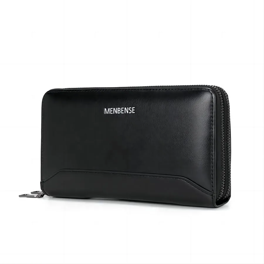 Minimalist and Elegant Black PU Men&prime;s Wallet and Card Holder