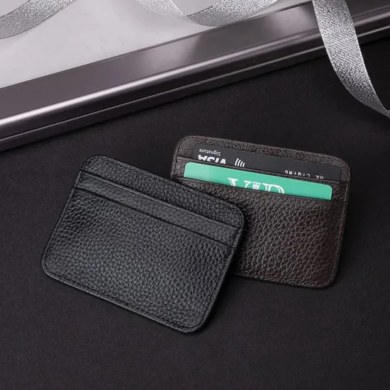 Minimalist Black PU Men′s Card Holder and Wallet
