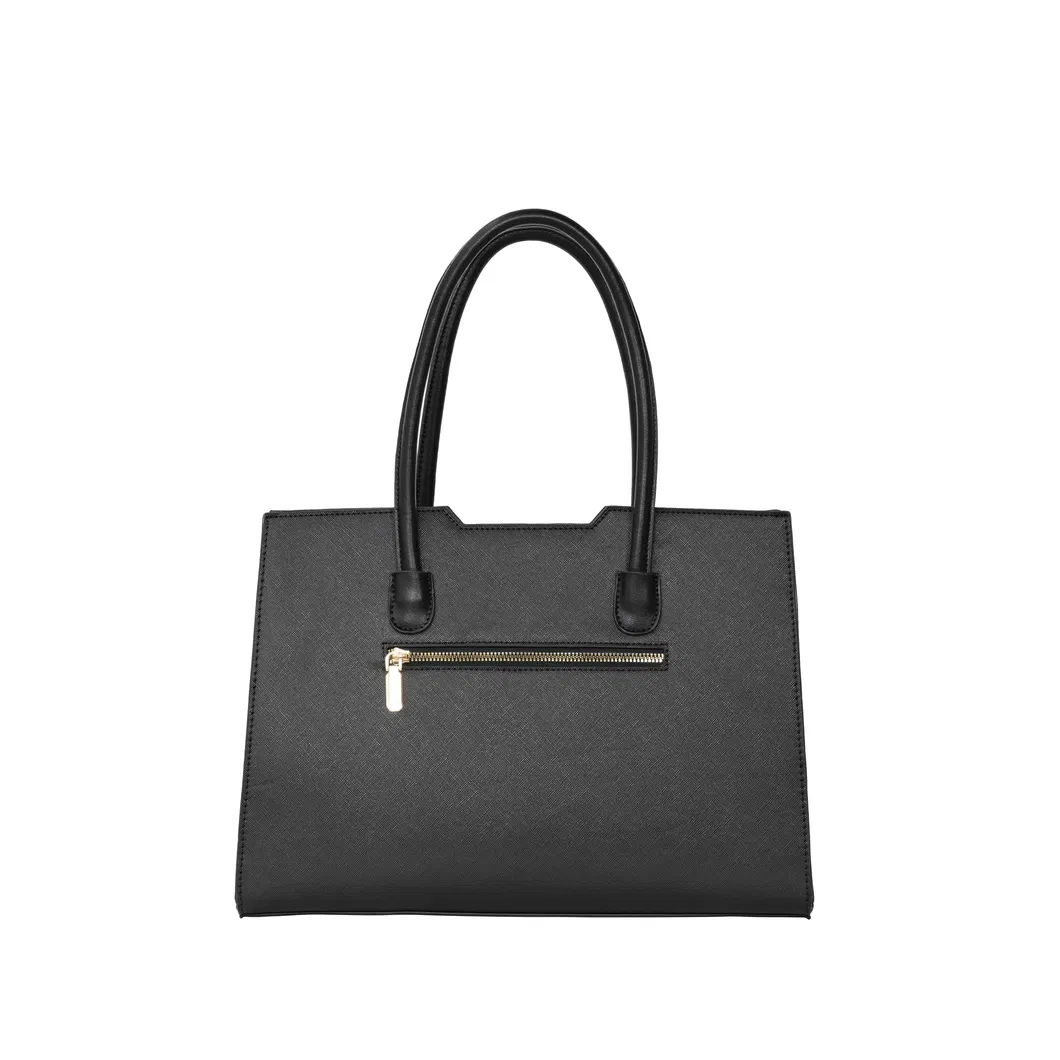 The Black Essential with PU Tote Bag for Everyday Elegance