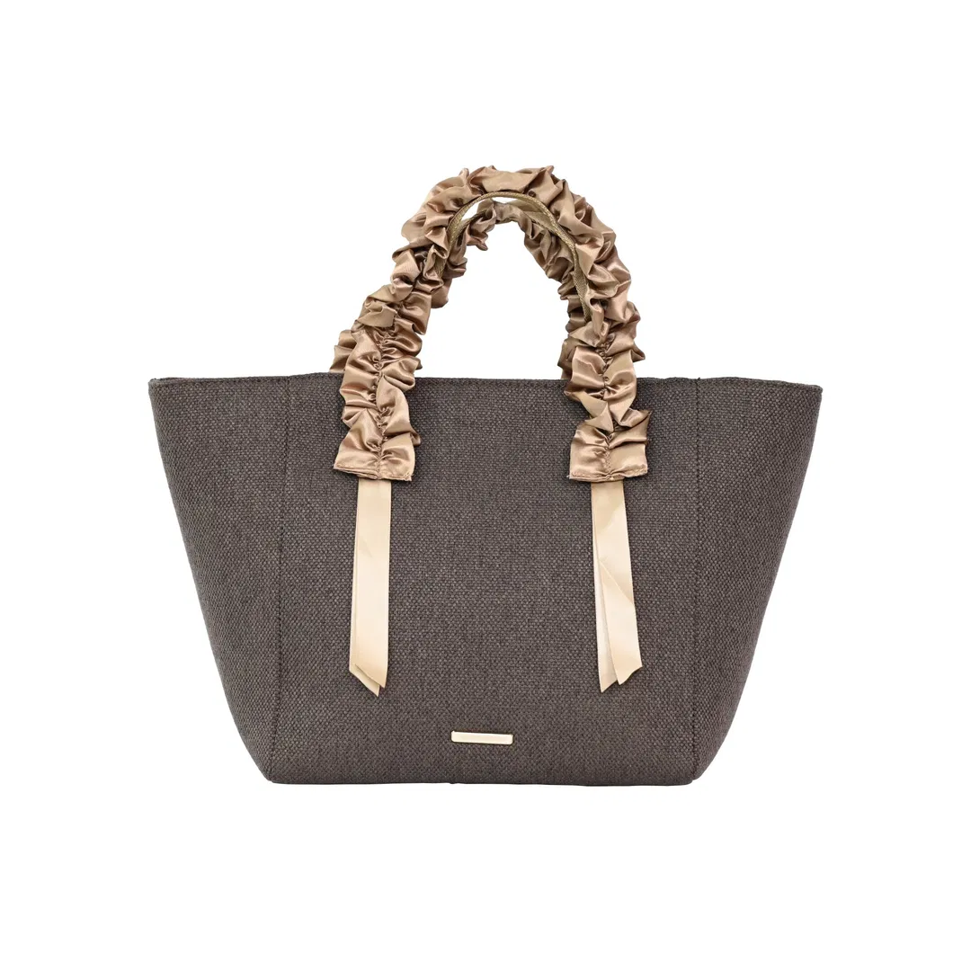 Chic Ribbon-Detailed Tote Bag: a Perfect Blend of Elegance and Functionality