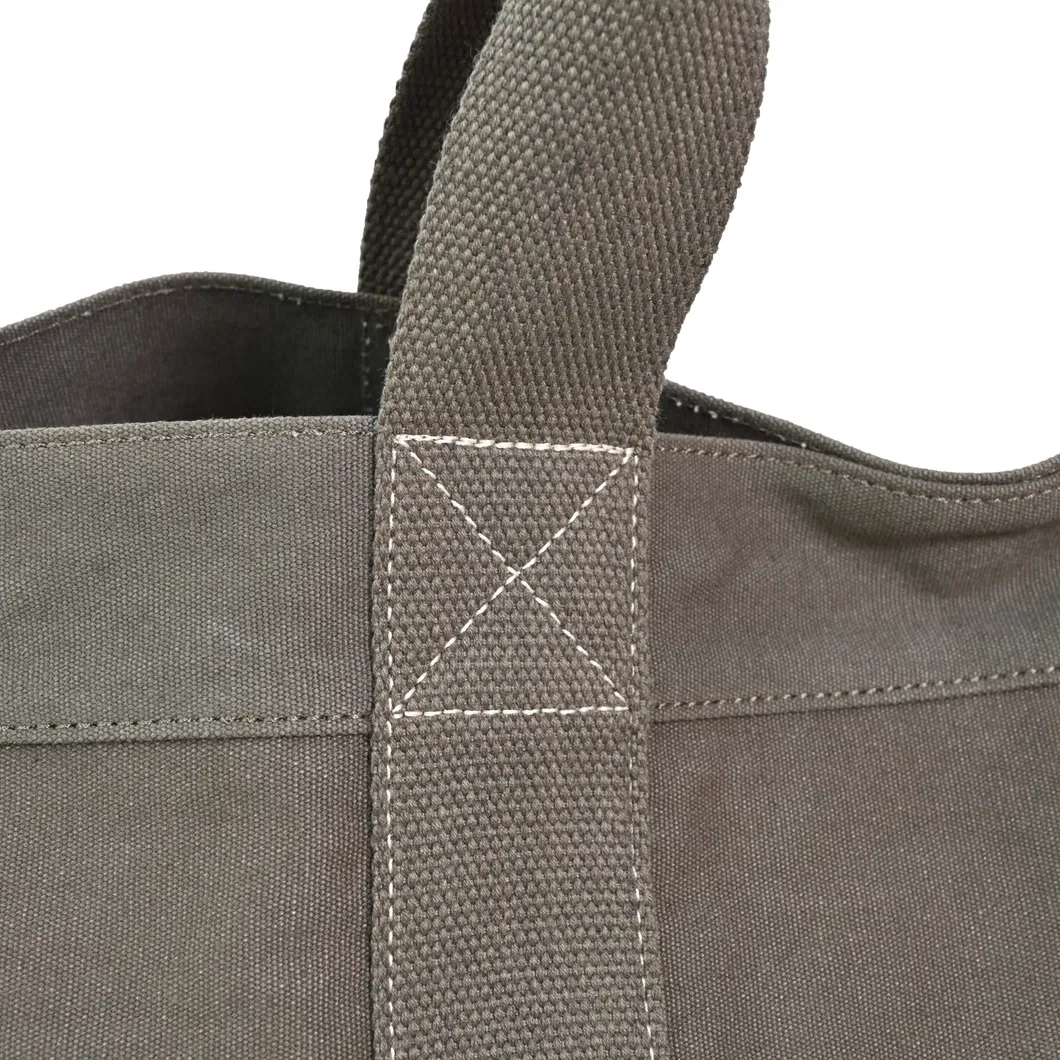 The Brown Essential: Canvas Tote Bag with Subtle Lettering