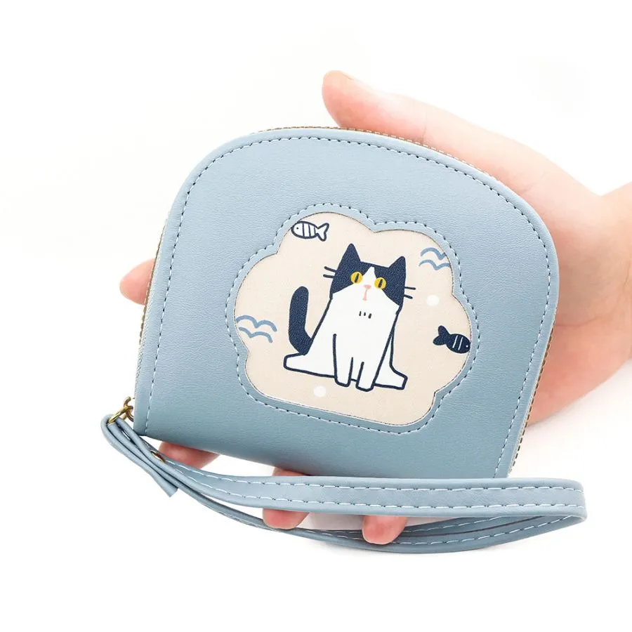 Cute Cartoon Cat Design Women&prime;s Coin Purse Wallet