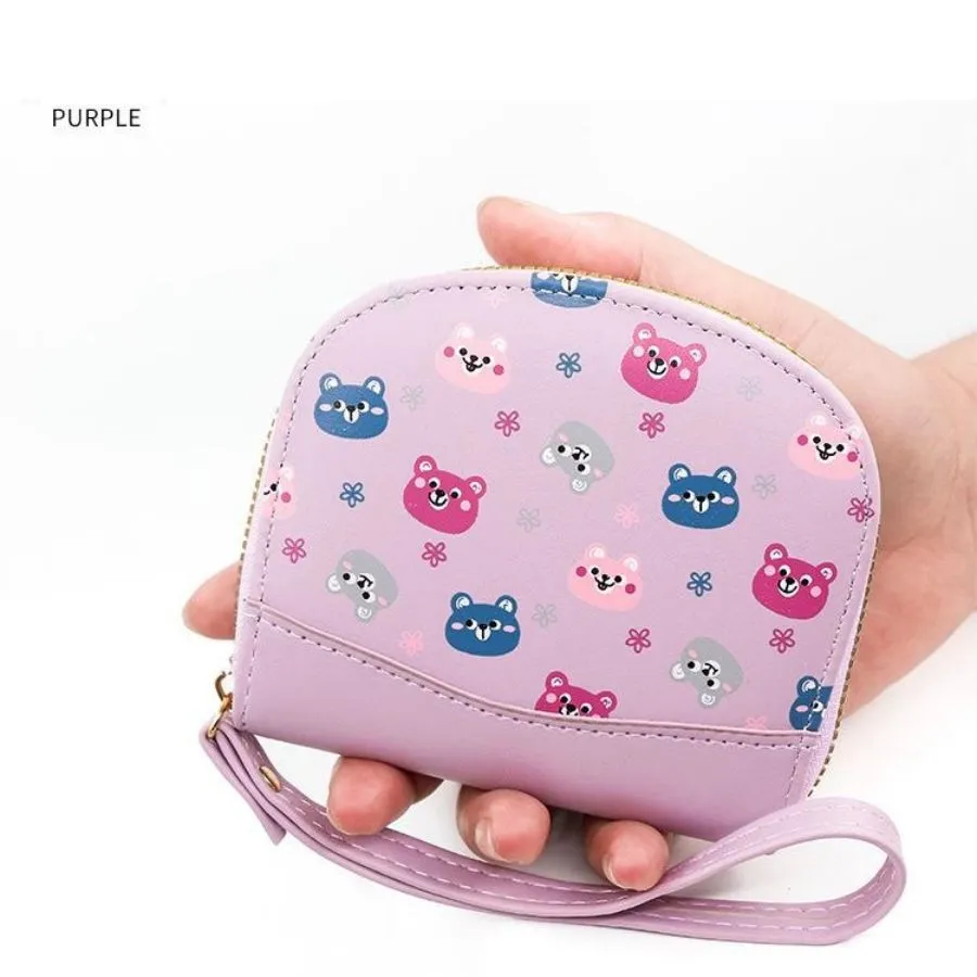 Cute Cartoon Bear Design Women&prime;s Coin Purse Wallet