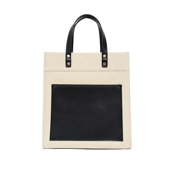 Chic Black & White Color-Block Handbag with Trendy & Timeless for Women