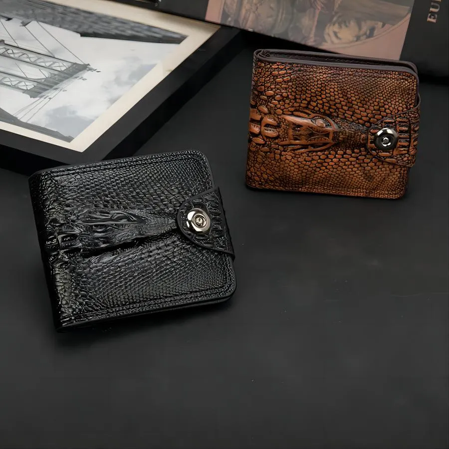 Sophisticated Texture and Retro Charm - Men&prime;s Wallet in Black and Brown