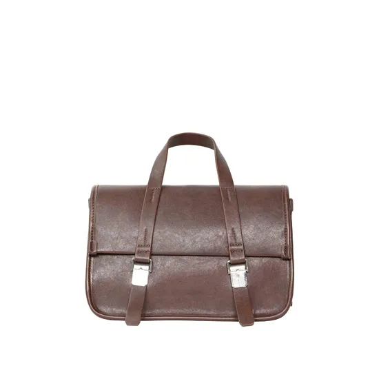 Elegant Brown Leather Tote Bag for Minimalist Style