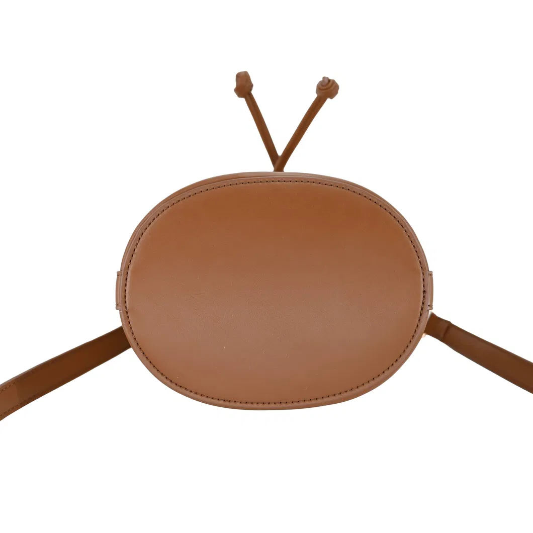 Chic Brown PU Leather Backpack: Modern Drawstring Design for Women