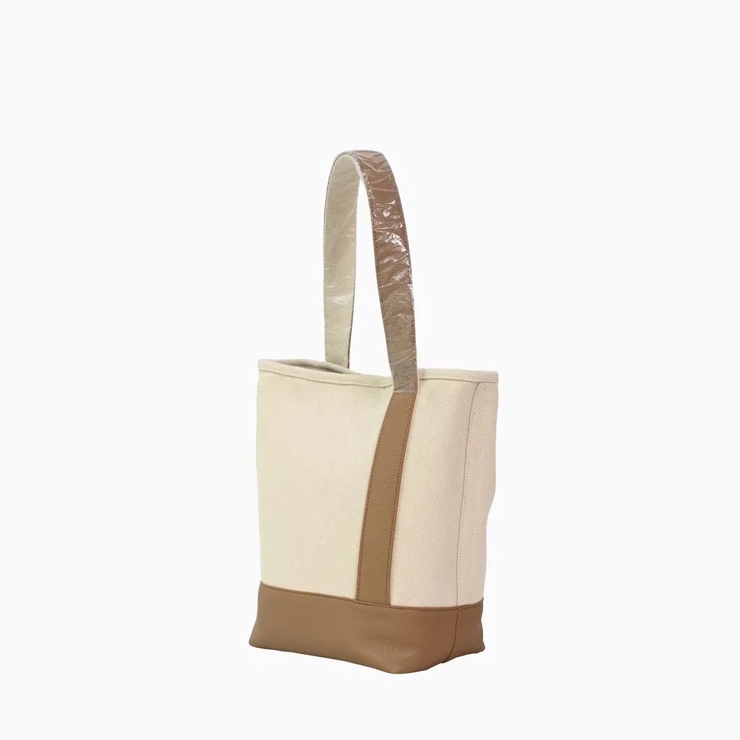 Elegant Brown Canvas Tote Bag - Minimalist Style for Everyday Essentials