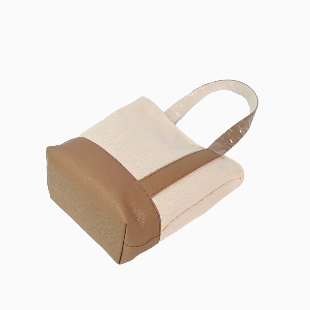 Chic Brown Canvas Tote Bag - Minimalist Design for Everyday Use