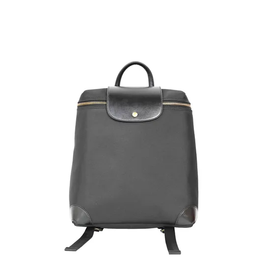 a Minimalist and Stylish Backpack Featuring a Blend of Nylon and Leather