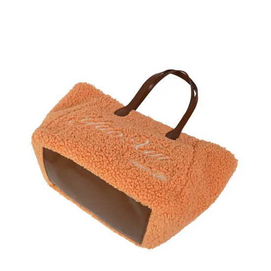 Bold Orange-Yellow Faux Fur Tote Bag for Trendy Fashionistas