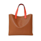 Fashionable Color-Blocked Leather Tote Bag for Daily Use