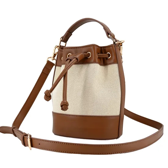 Chic Brown PU Leather Drawstring Backpack for Trendy Women
