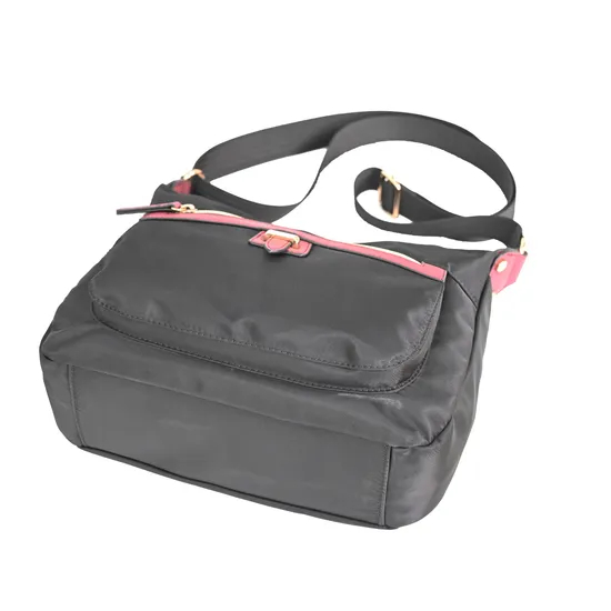 Stylish Black and Pink Crossbody Bag for Daily Use