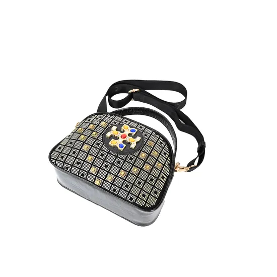 Chic Black Sequin Mini Crossbody Bag for Evening Events