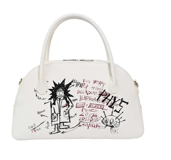 Unique off-White Women′s Handbag Featuring Japanese Artistry Elements