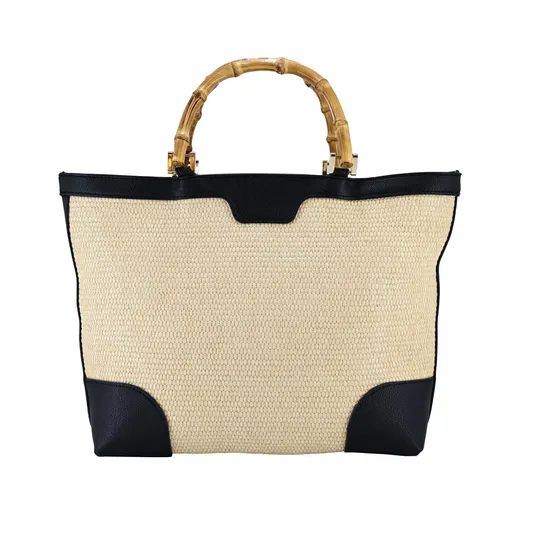 Stylish Bamboo Handle Tote Bag for Chic Women