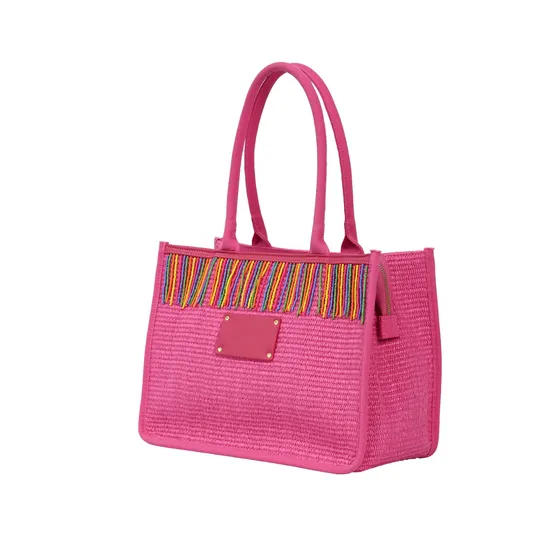 Trendy Magenta Tote Bag with Stylish Tassels for Women