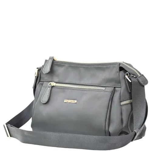 Stylish Black Urban Shoulder Bag for Office and Travel
