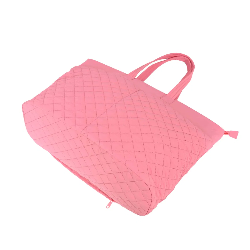 Chic Eco-Friendly Pink Handbag with Matching Travel Bag Set