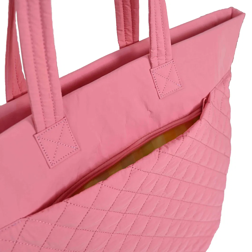 Chic Eco-Friendly Pink Handbag with Matching Travel Bag Set