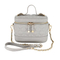 Trendy Gray Mini Backpack for Women with Unique Round Design