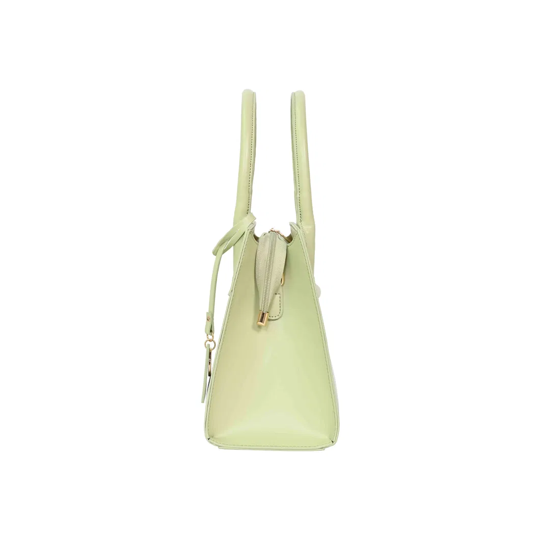 Chic off-White and Green Splicing Tote Handbag for Women