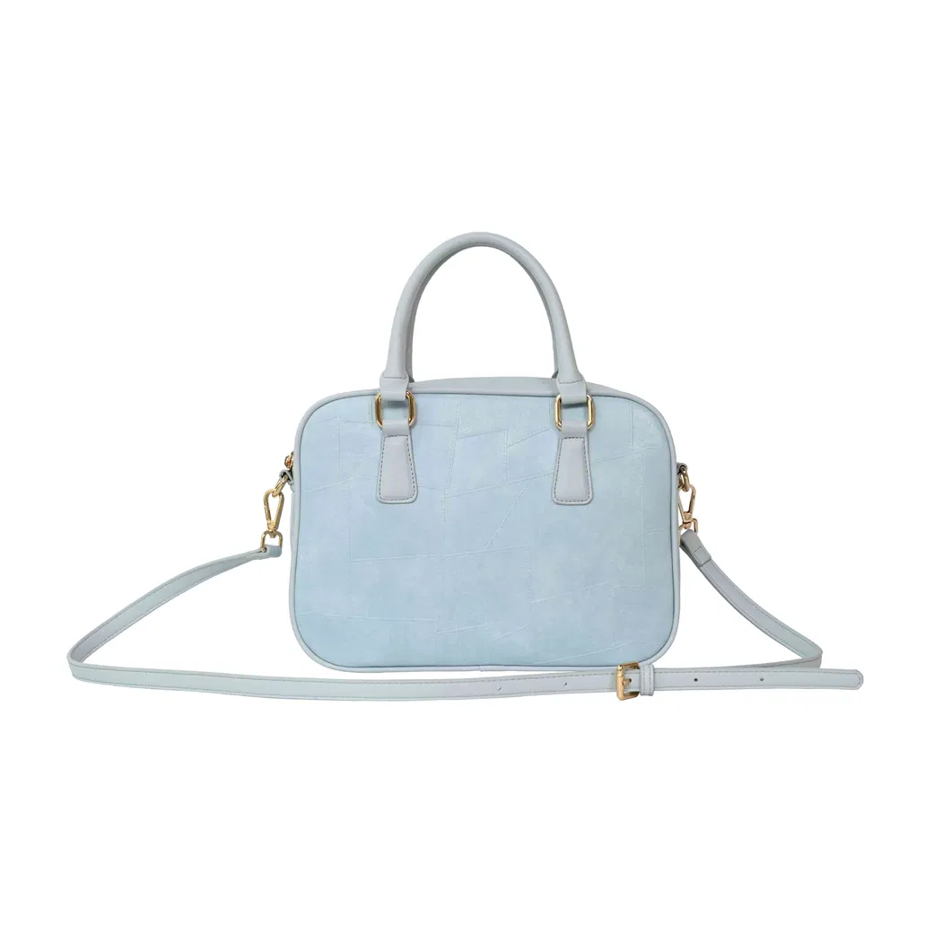 Chic Blue PU Handbag for Women with Versatile Adjustable Strap