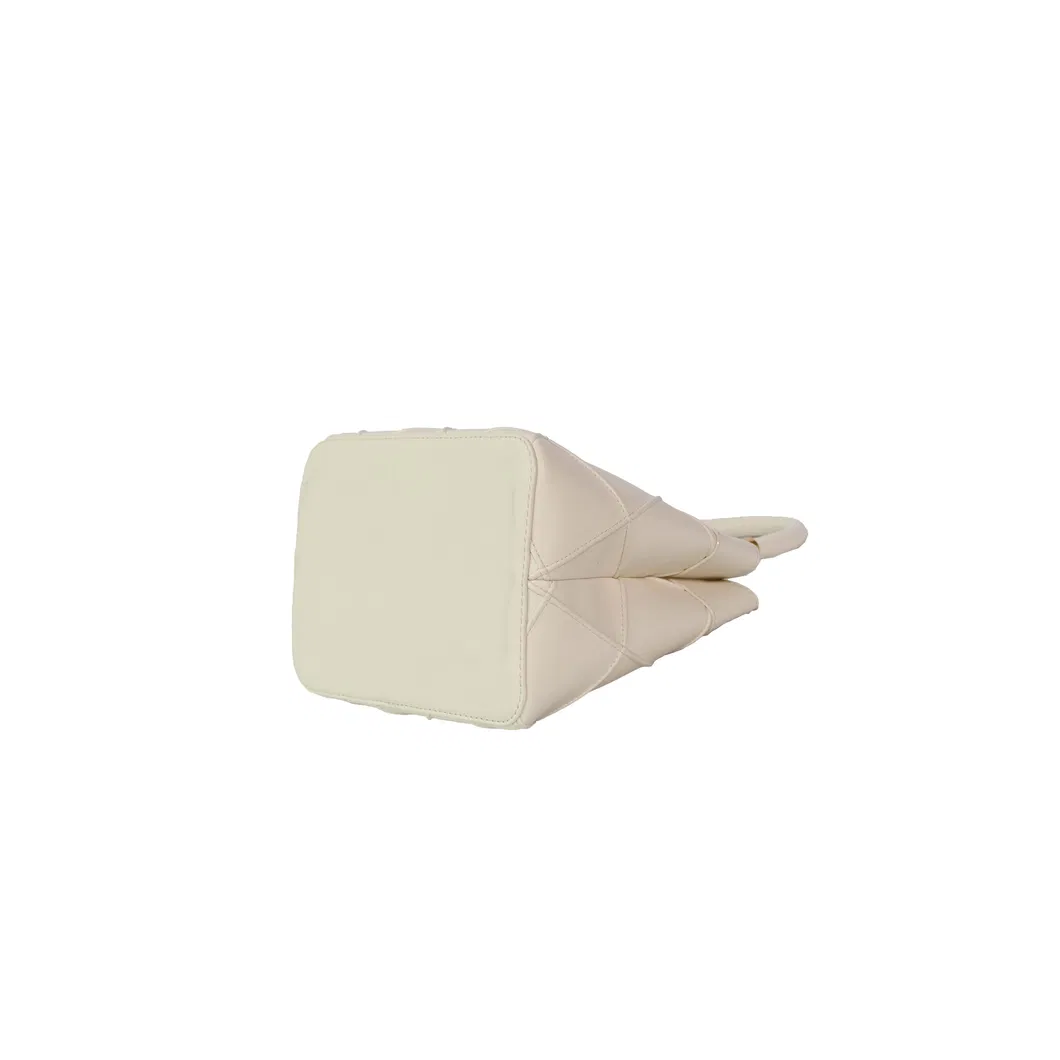 Sophisticated Beige Handbag for Women with Gold Decorative Elements