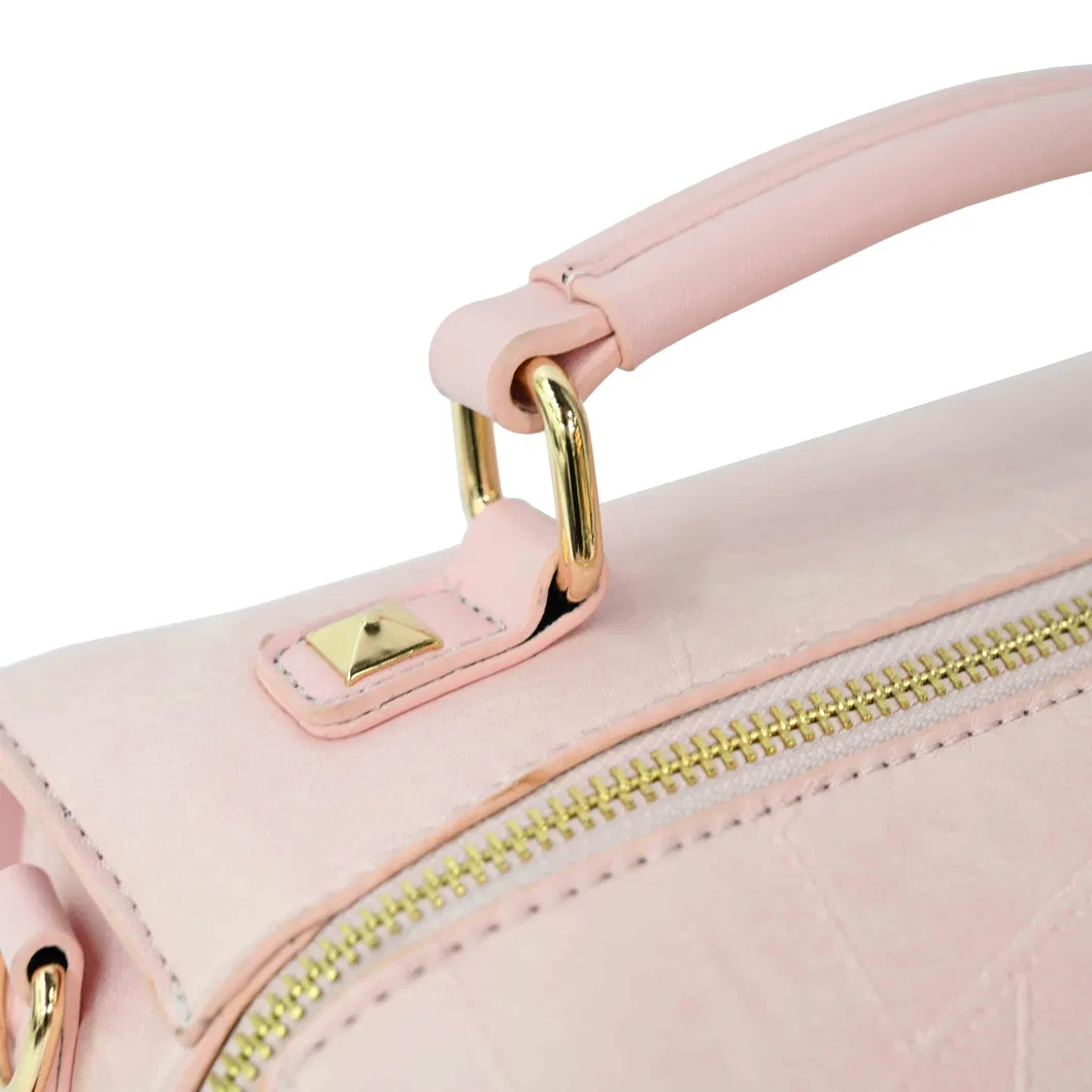 Contemporary Pink PU Handbag with Shoulder Strap for The Modern Woman