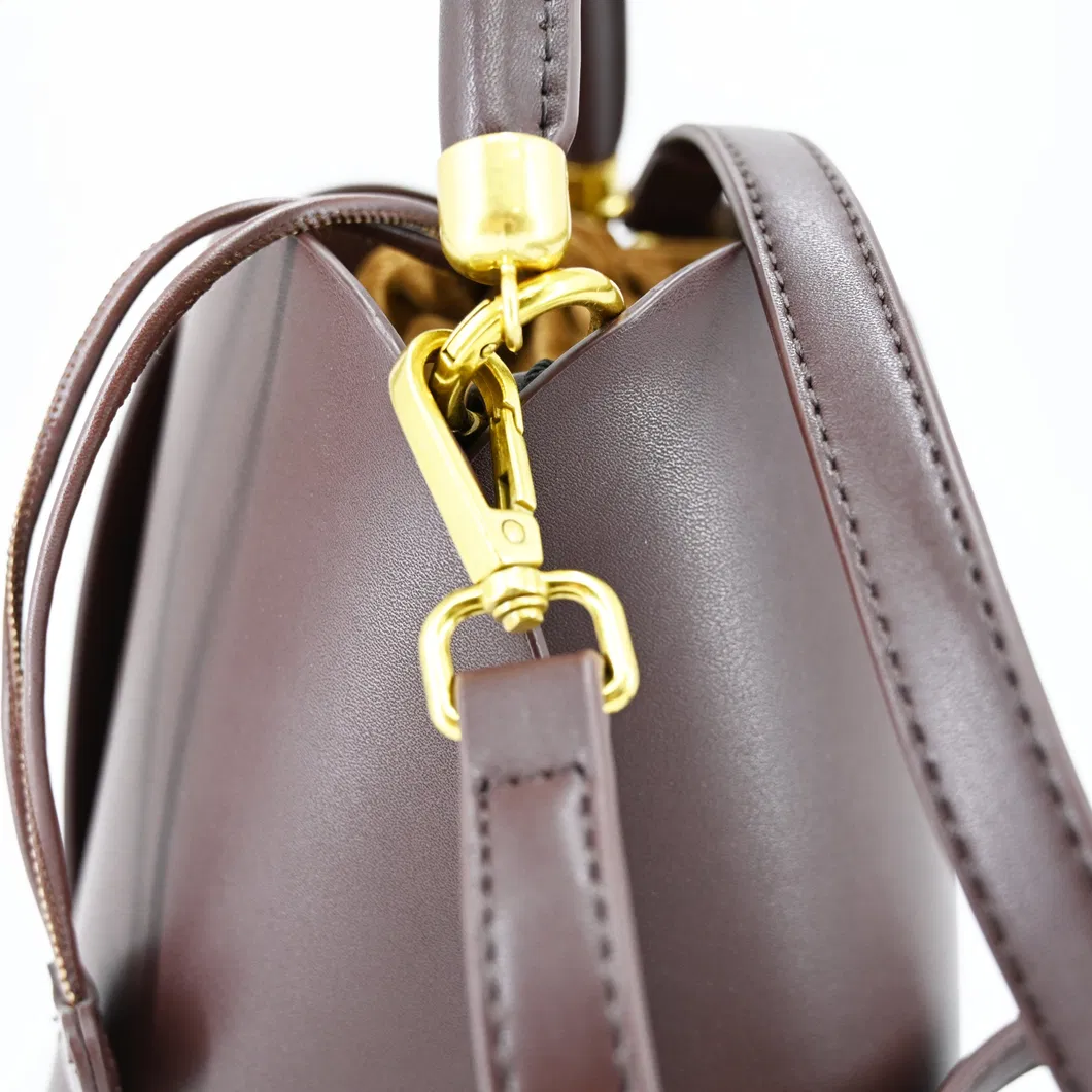 Timeless Chic Brown Bucket Bag for The Modern, Trendy Woman