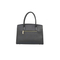 The Brown Essential with Black PU Tote Bag with Gold Lock Detail