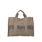 The Brown Essential: Canvas Tote Bag with Subtle Lettering