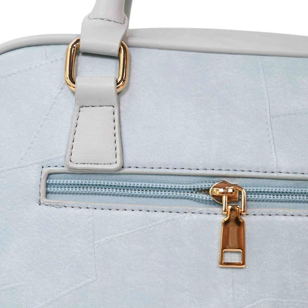 Chic Blue PU Handbag Effortless Style with an Adjustable Strap