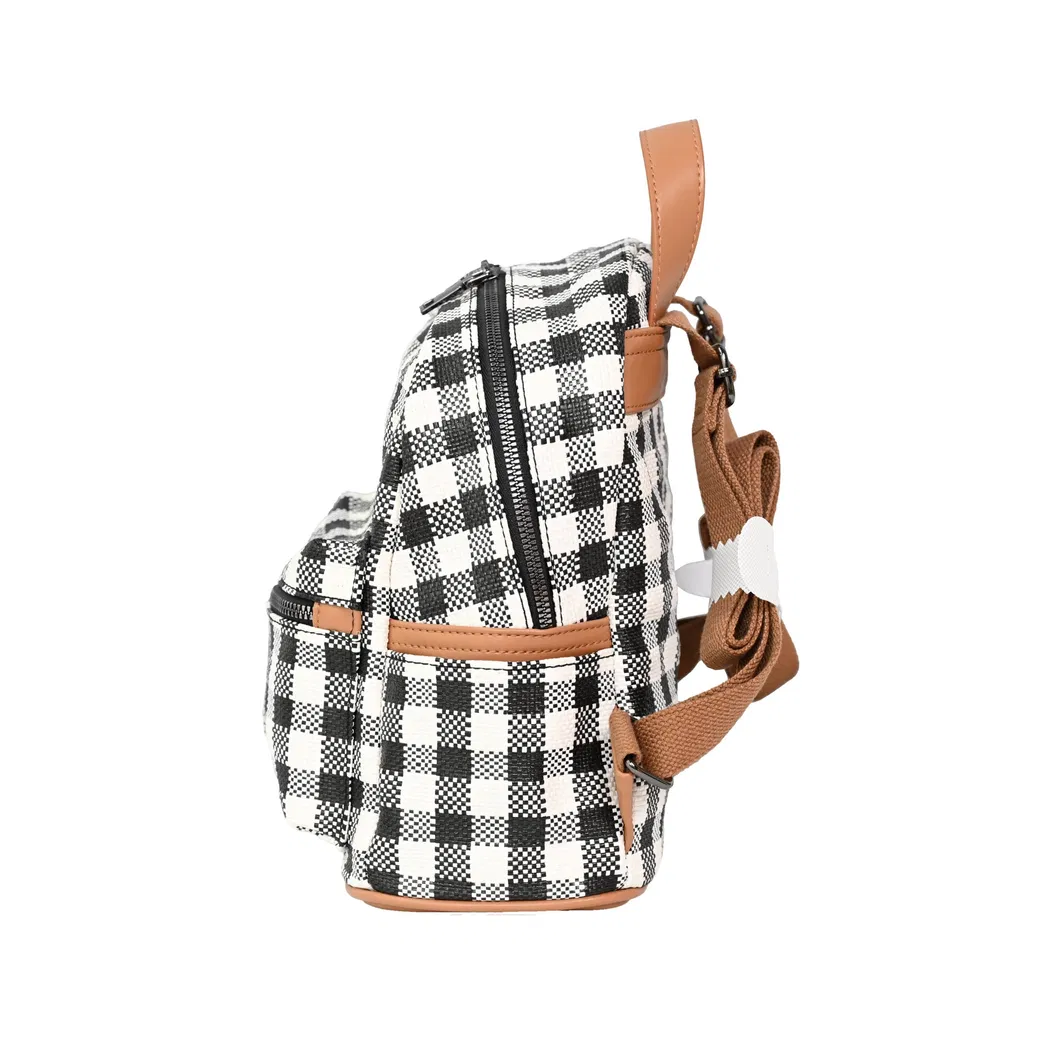 Make Monochrome Checkerboard Backpack with Epitome of Chic Style