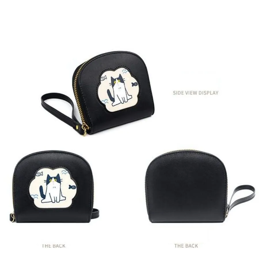 Cute Cartoon Cat Design Women&prime;s Coin Purse Wallet