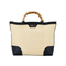 Eco-Chic Woven Tote Bag with Bamboo Handles - Stylish and Sustainable