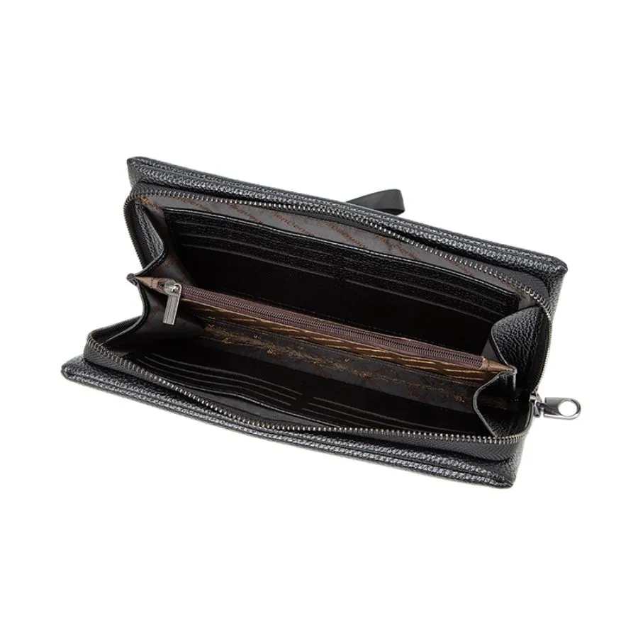 Stylish Premium Matte Black PU Wallet with Coin Pouch for Men