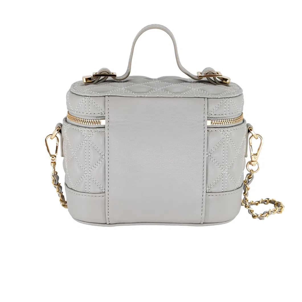 Trendy Gray Mini Backpack: a Unique Round Design for The Modern Woman