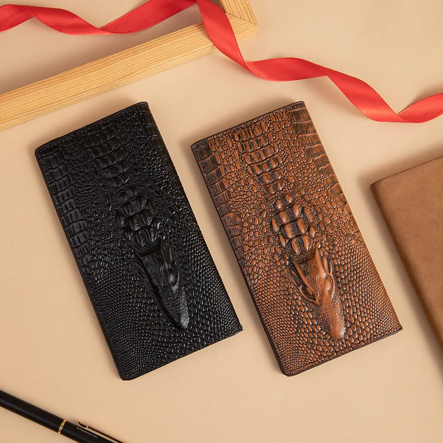 Vintage-Textured Black and Brown Men&prime;s Wallet and Card Holder